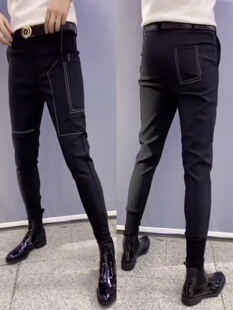 韩版 精神小伙西裤 潮流休闲男士 网红百搭纯色束脚裤 小脚裤 秋冬新款