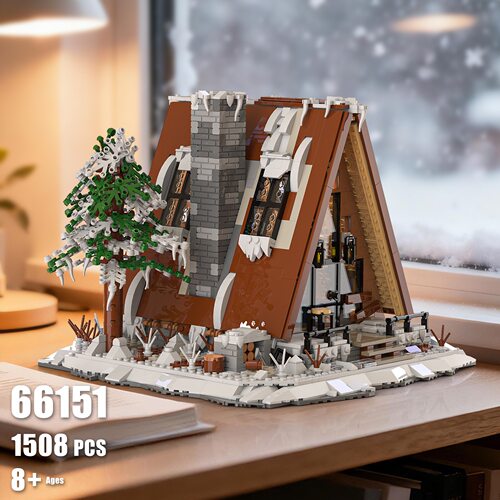砖悦66151街景A型雪屋MOC建筑灯光模型儿童益智拼装积木玩具摆件