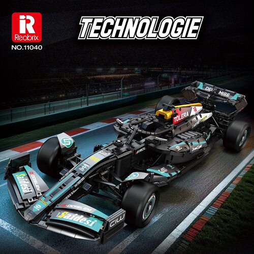 Reobrix臻砖11040方程式赛车高难度益智拼装积木模型摆件儿童玩具