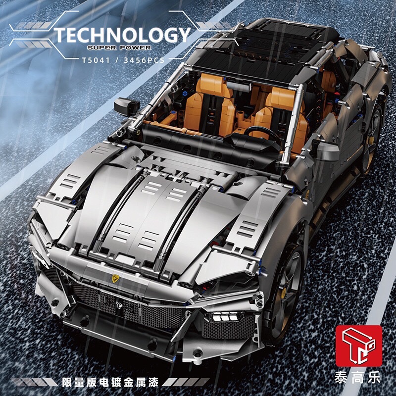 泰高乐T5041法拉越野车suv跑车模型高难度拼装遥控小颗粒积木玩具