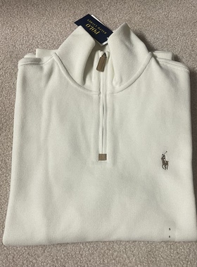 拉夫劳伦Polo Ralph Lauren纯色半拉链Logo刺绣卫衣 男款长袖上衣