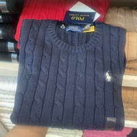 ralph lauren embroidered ponytail round-neck pure cotton twisted knit sweater for women thumbnail 5