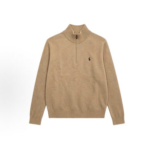 Polo Ralph lauren拉夫劳伦男士半拉链纯羊毛刺绣小马标针织毛衣