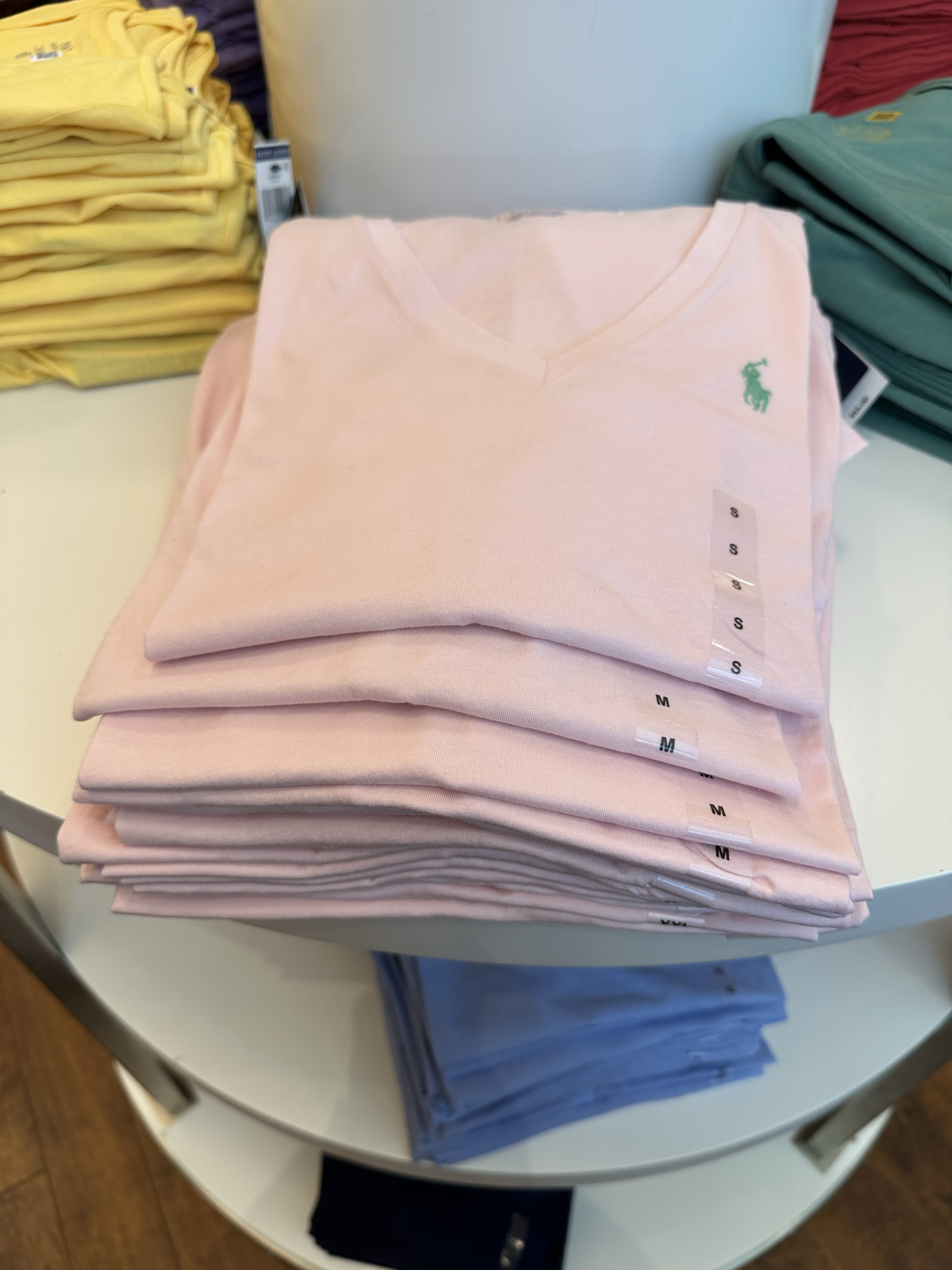 美国直邮Ralph Lauren拉夫劳伦女士V领圆领小马标纯棉短袖薄T恤衫