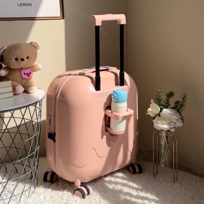 洛辣儿童行李箱女孩万向轮渐变儿童拉杆箱可印制logo18寸万向轮学