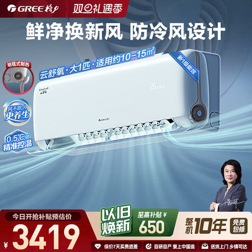 格力大一匹一级能效变频新风空调