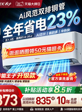 Gree/格力新一级能效正1.5匹双排铜管家用变频冷暖空调挂机Ai风范