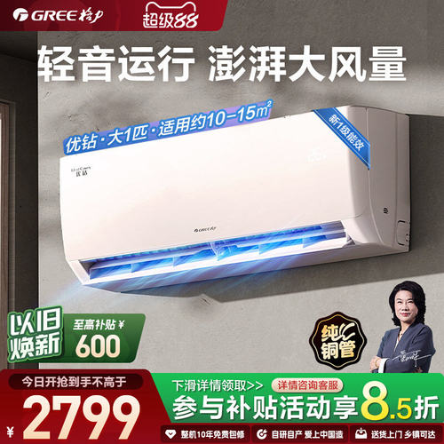 格力大1匹变频冷暖空调优钻