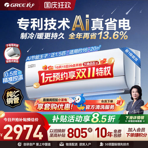 格力变频冷暖空调挂机节能王子