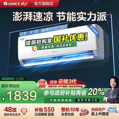 格力大1匹变频冷暖空调云欢
