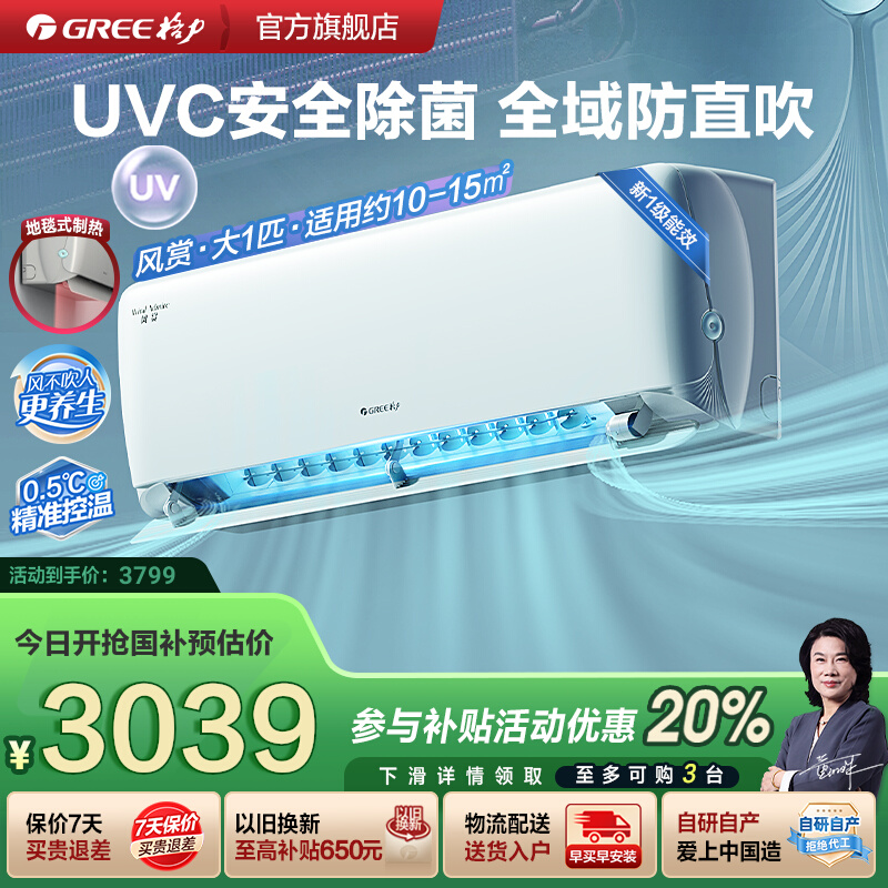 格力一级能效健康洁净除菌空调