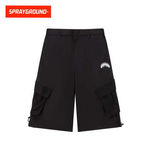 SprayGround鲨鱼嘴黑色工装短裤