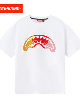 SprayGround鲨鱼嘴刺绣短袖T恤男女2026夏季新款潮牌宽松体恤上衣