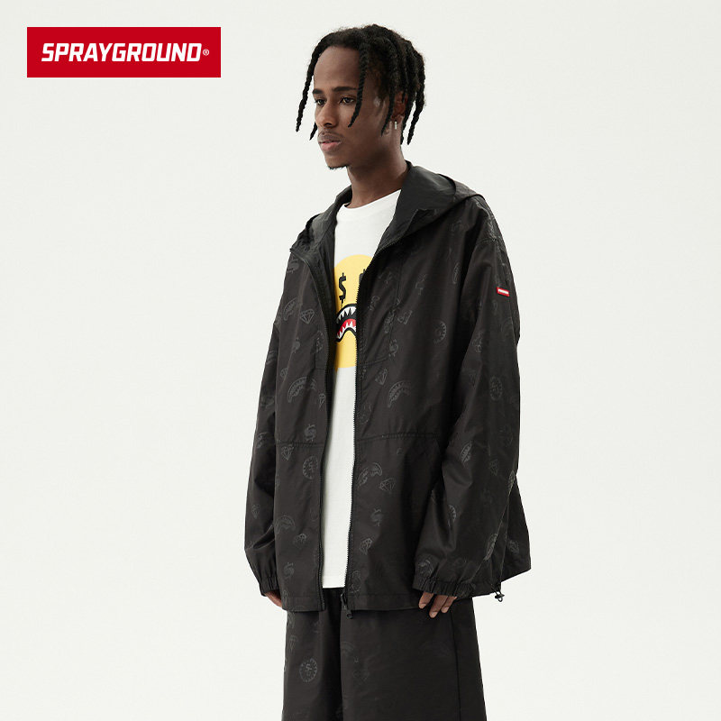 SG鲨鱼嘴时尚薄款防风连帽夹克