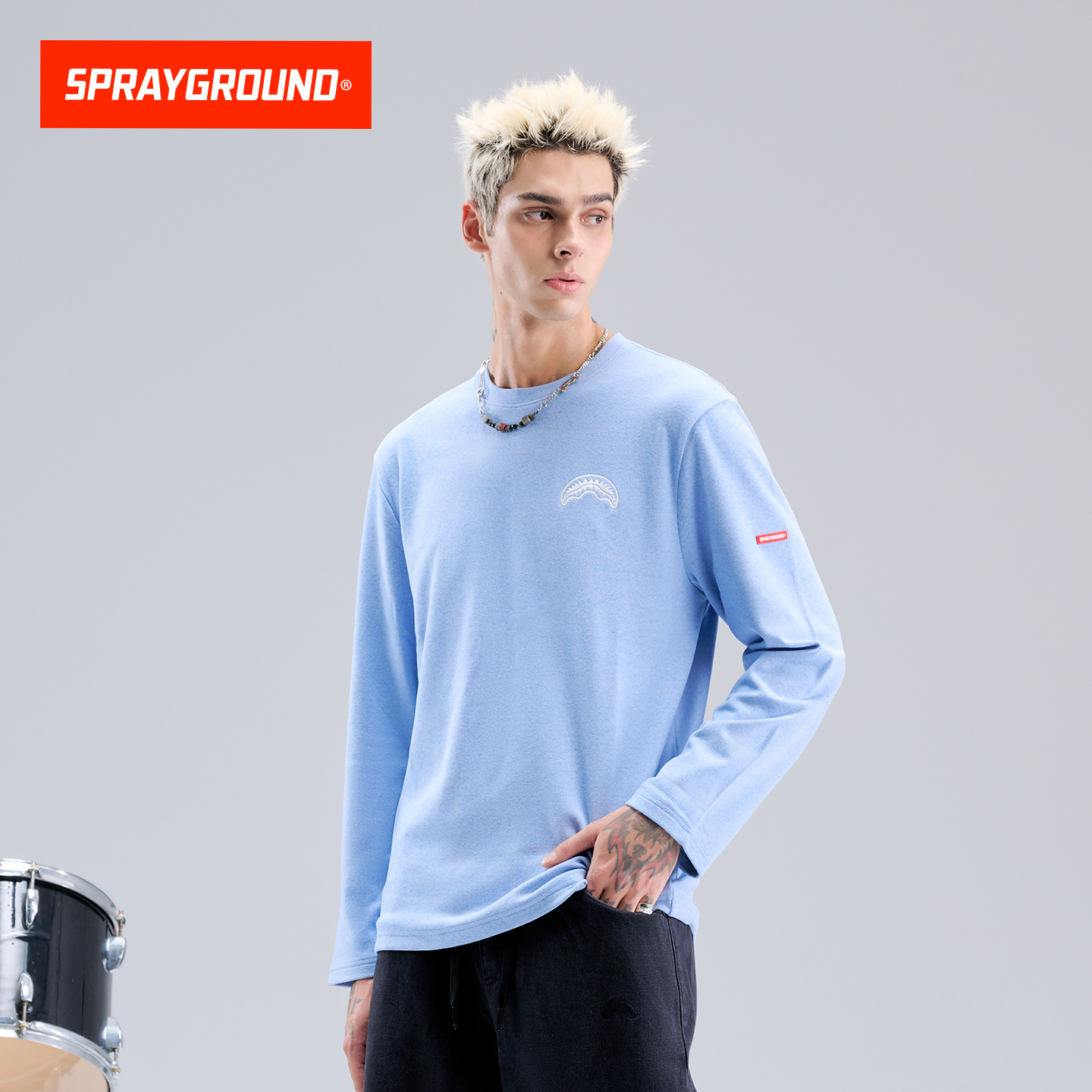 SprayGround鲨鱼嘴长袖T恤