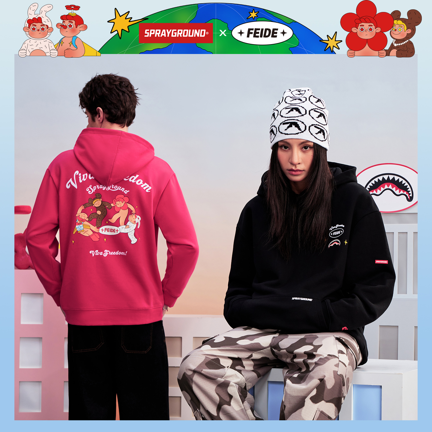 SG鲨鱼嘴FEIDE联名连帽卫衣