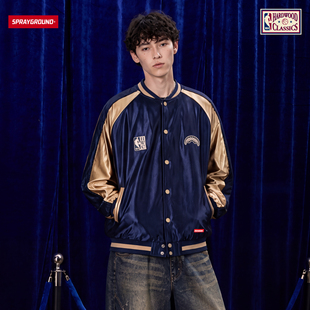 SprayGround丨NBA HWC联名缎面棒球服夹克男女秋季情侣款潮牌外套