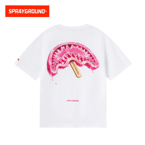 SprayGround鲨鱼嘴印花短袖T恤男