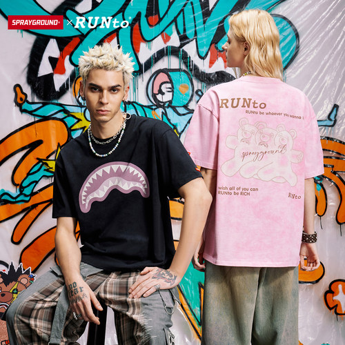 SG鲨鱼嘴xRUNTO联名扎染短袖T恤