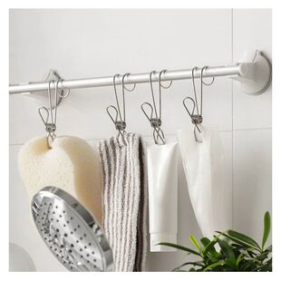 不锈钢挂钩夹子厨房抹布夹浴室带钩收纳架毛巾夹防风晾衣挂架