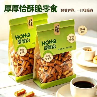 厚厚恰碱水法棍270g海盐焦糖藤椒咸蛋黄味面包丁酥脆可口休闲零食