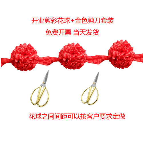 剪彩开业仪式道具套装大红花球