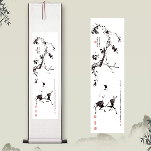 徐渭《驴背吟诗》客厅中堂挂画玄关茶室书房装饰画禅意古代人物画