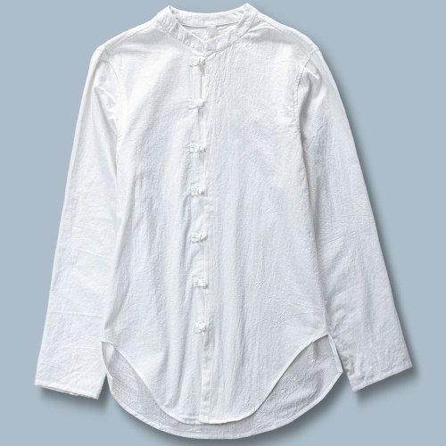 男青年佛系古风修身茶人服中山装