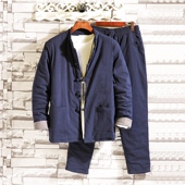 古风棉衣套装 中式 唐装 中国风秋冬季 男士 青年棉服佛系复古棉袄茶服