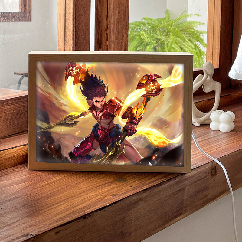 王者荣耀哪吒周边灯光画手办蓝牙音箱音响摆件镜子吧唧装饰小夜灯