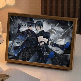黑执事灯光画动漫二次元手办小夜灯夏尔塞巴斯蒂安周边摆件装饰画