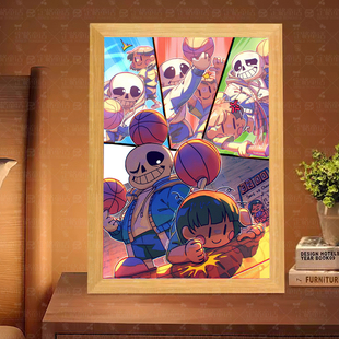 传说之下同人周边灯光画手办摆件礼物镜子相框吧唧立牌小夜灯装饰