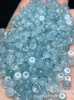 高冰海蓝色6mm算盘珠散珠 diy配饰手链项链隔片手串玉石饰品