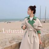 【现货】撞色赫本风衣152-987-P155-控价218，女装风衣，浙宝152