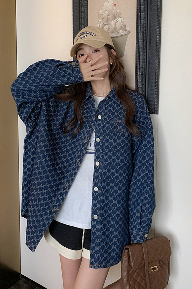 美式复古提花牛仔外套女春秋2025新款美拉德穿搭洋气爆款夹克上衣,女装风衣,浙宝152