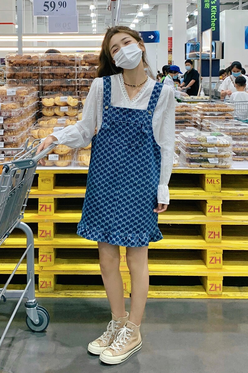现货【】荷叶边背带裙152-9328-P90-控价138,女装连衣裙,浙宝152
