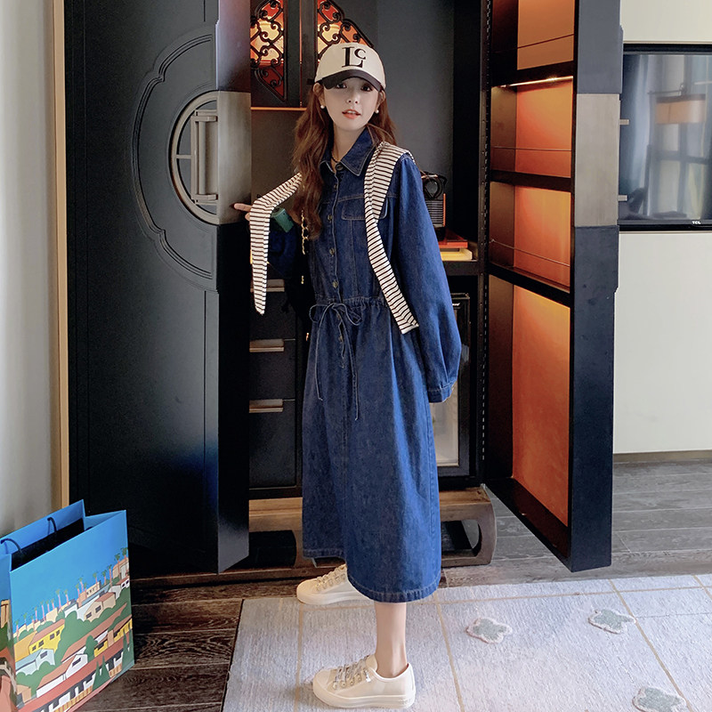 现货【】牛仔连衣裙带披肩152-9506-P135-控价188,女装连衣裙,浙宝152
