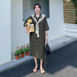 【现货】衬衫连衣裙带披肩152-9816-P125-188图片