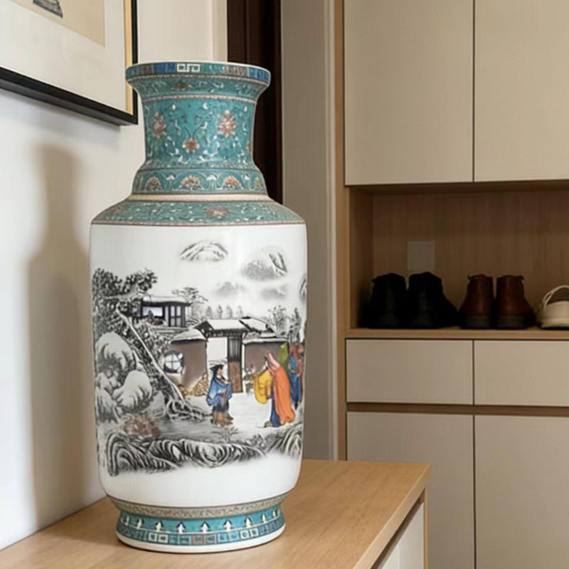 大清乾隆仿古老瓷器古玩收藏品景德镇陶瓷花瓶客厅插花博古架摆件