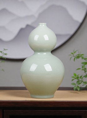 宋代仿古官窑葫芦瓶中式摆件