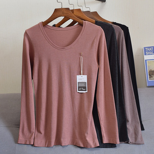 塞德纳6965德绒发热打底单衣莫代尔保暖圆领打底衫 上衣秋衣皮肤衣