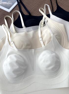 超薄软支撑兔耳杯美背文胸女大胸显小一片式无痕内衣显瘦透气2509