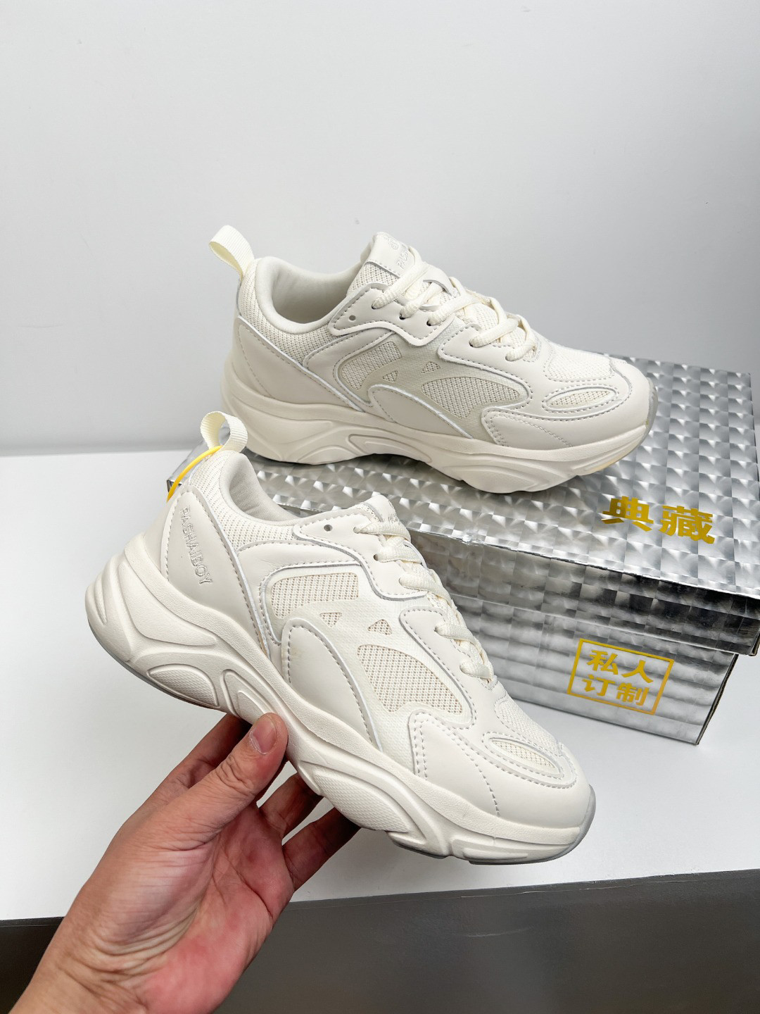 清仓秋冬复古男女士真皮运动老爹鞋女休闲百搭厚底慢跑鞋大码鞋47