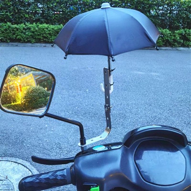 电动车手机防雨遮阳导航支架 外卖送餐自行车防晒小雨伞固定底座
