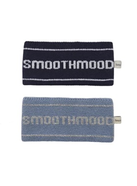 韩国小众秋冬新款smoo*ood复古简约字母提花针织宽边发带发箍发饰