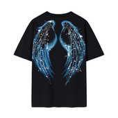 T恤男女同款 BAD BOY高街风天使翅膀朋克印花烫钻星空短袖 百搭