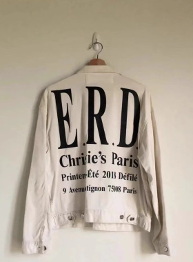 （现货）ERD忧郁富二代稀有秀场佳士得工作人员洗水白色薄夹克