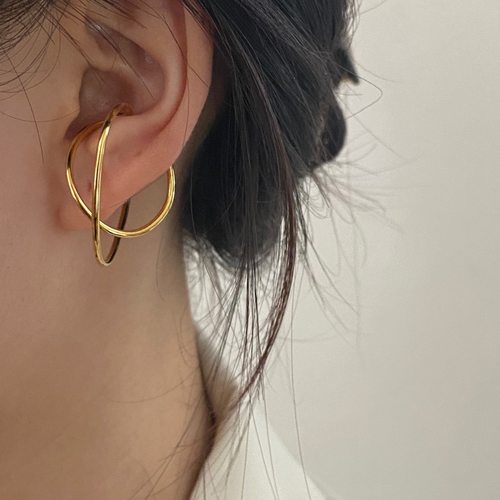 罕见小众设计感个性线条感耳环耳夹