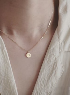 白百何同款精致复古星月金币项链
