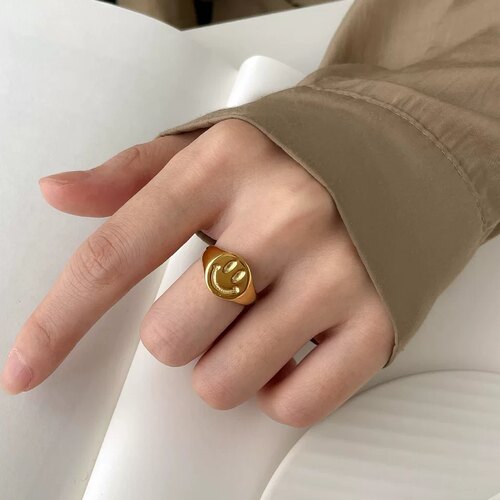 微笑时髦指环！笑脸戒指金银